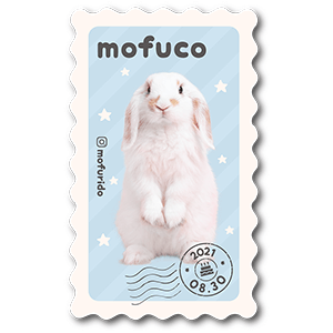 切手デザインの型抜きペット名刺