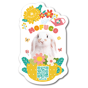 モノクロ写真とアクセントカラーの長方形ペット名刺