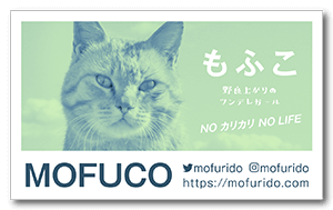 デュオトーンを使った猫のポスター風ペット名刺