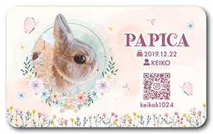 うさぎの長方形ペット名刺